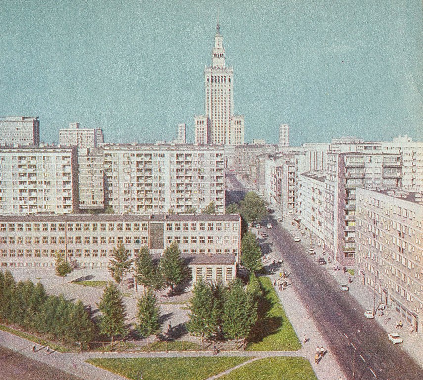 PKiN et rue Złota à Varsovie dans les années 1970.