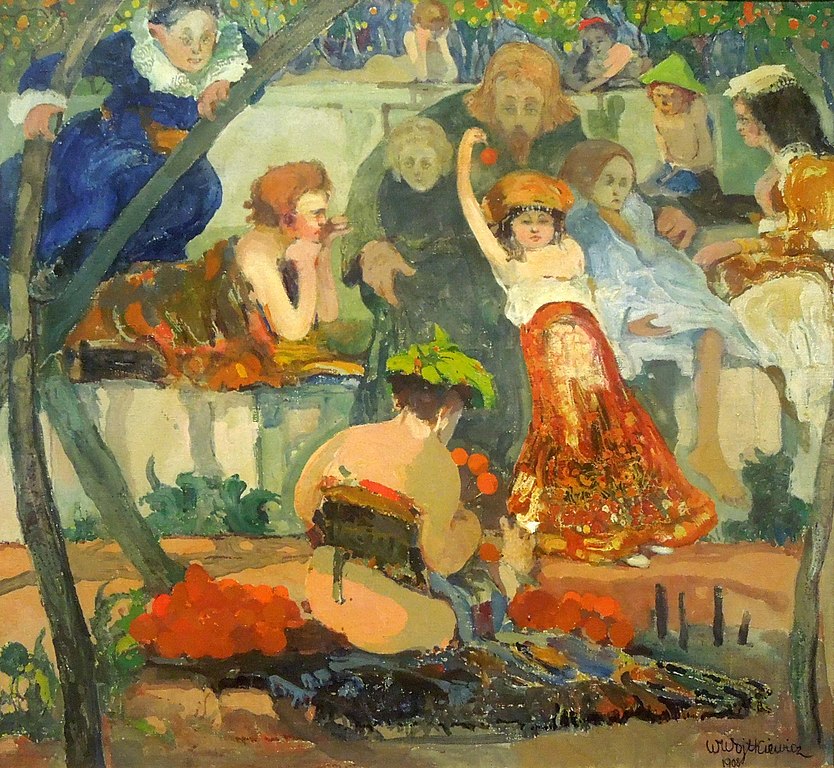 Oeuvre de Witold Wojtkiewicz "Jésus et les enfants" (1908) au Musée National de Varsovie.