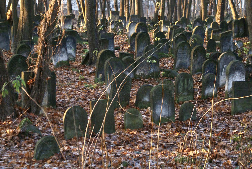 Stèles traditionnelles du cimetière juif Na Okopowej à Varsovie.
