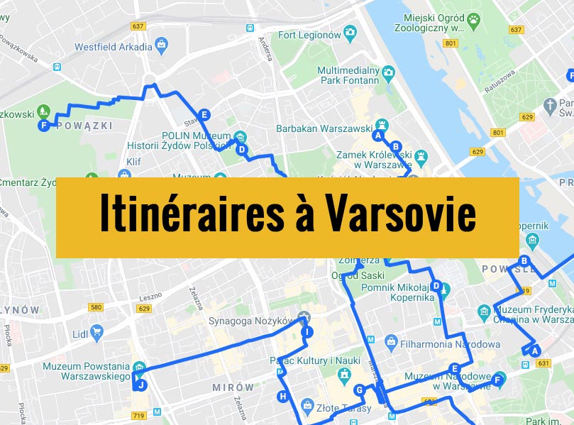 Itinéraires détaillés pour visiter Varsovie (Pologne) en 2, 3 jours ou plus.