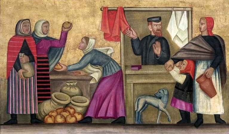 Scène de marché en Pologne par Helena Schrammówna (1924).