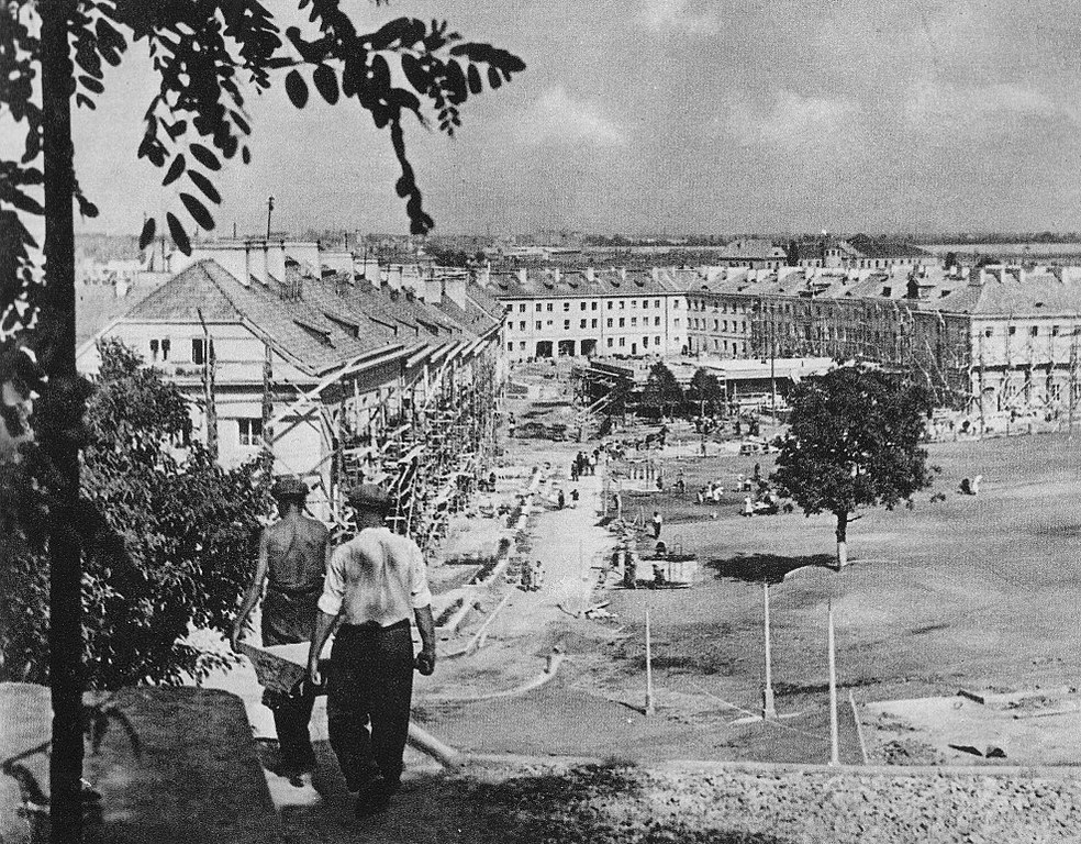 Construction du quartier de Mariensztat à Varsovie - Photo d'Antoni Nowosielski