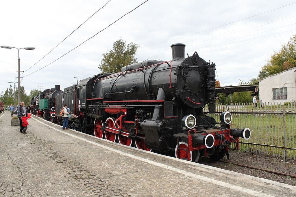 Locomotive américaine "Crusier " dans le musée du train de Varsovie.