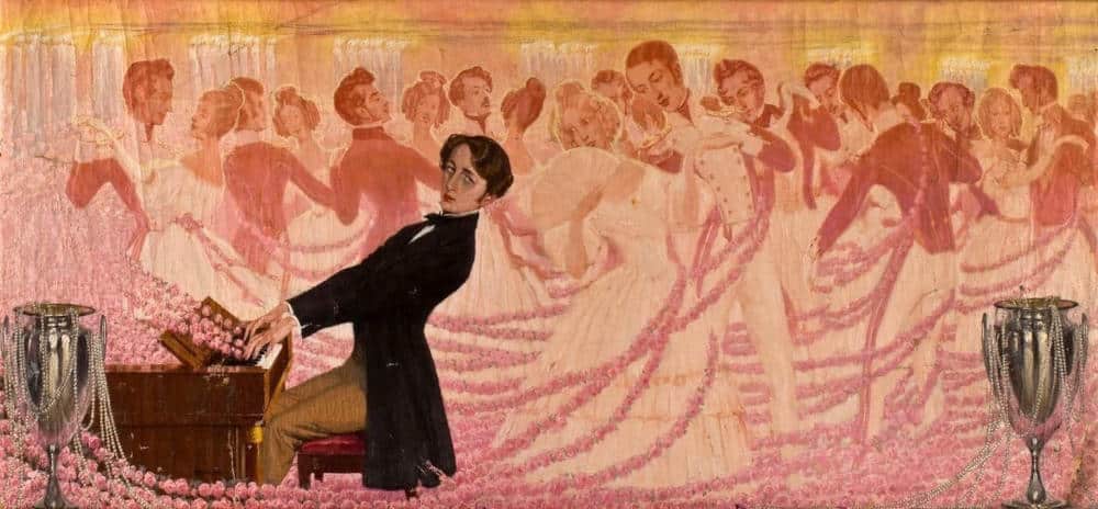 Musique classique à Varsovie : Table d'Edward Okun, "Valse de Chopin".