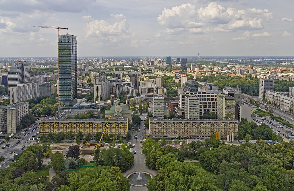 Vue depuis le Palais de la Culture à Varsovie - Photo d'A.Savin.