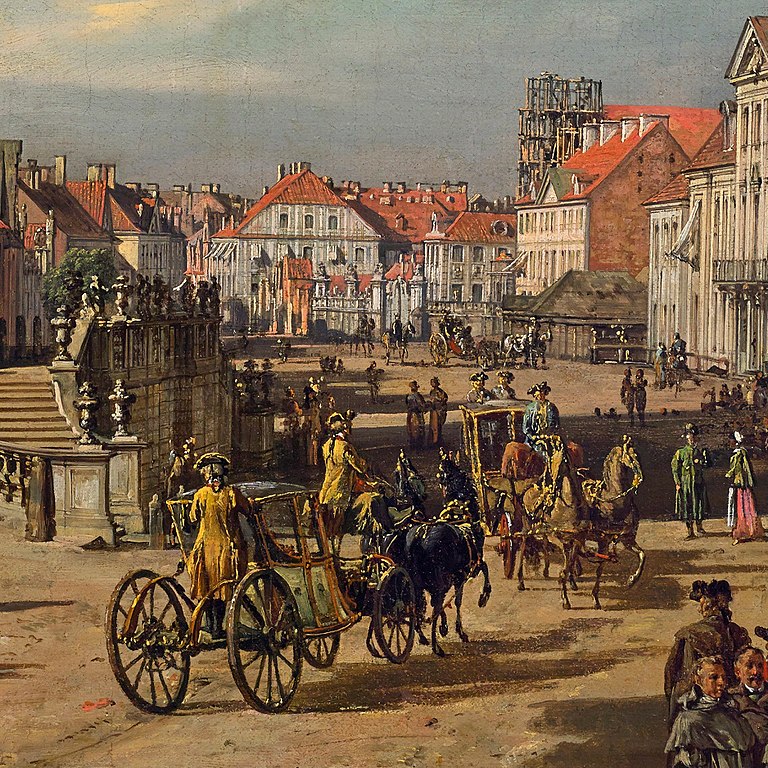 Peinture de Varsovie et de l'église Sainte Croix par Bellotto (1773).