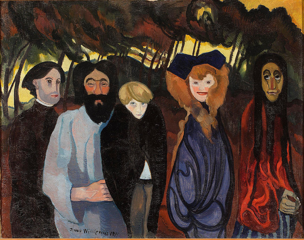 Tableau de Stanisław Ignacy Witkiewicz "Composition avec cinq Personnages" (1911) au Musée National de Varsovie.