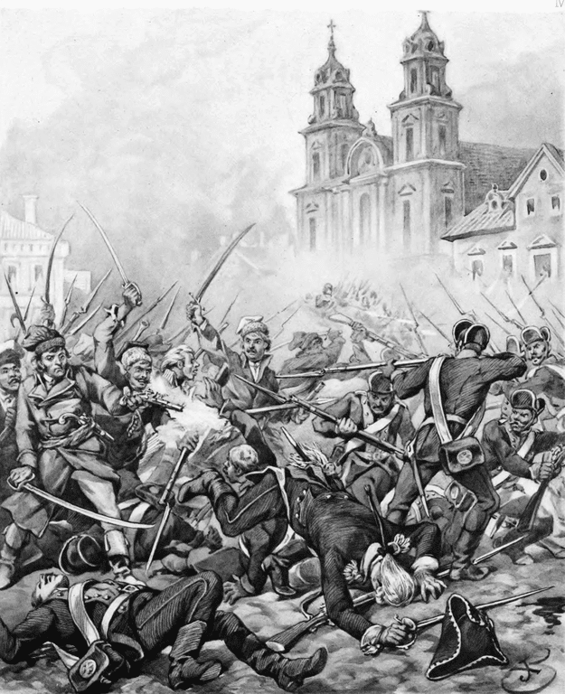 Insurrection de Varsovie en 1794 par Juliusz Kossak.