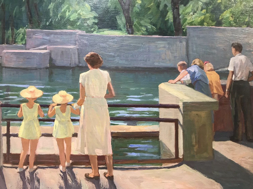 Tableau "Zoo de Varsovie" par Jan Wisniewski au musée de Praga.
