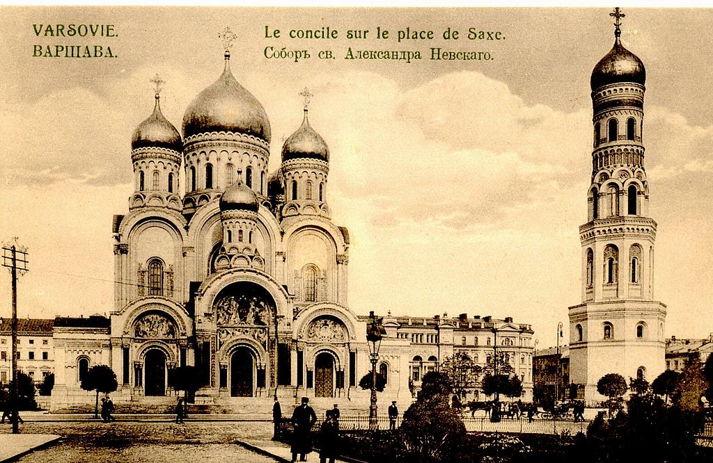 Cathédrale orthodoxe Alexandre Nevsky à Varsovie en 1910.