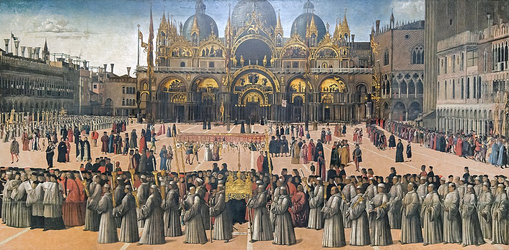 Procession in piazza San Marco de Gentile Bellini au musée de la Gallerie dell'accademia à Venise