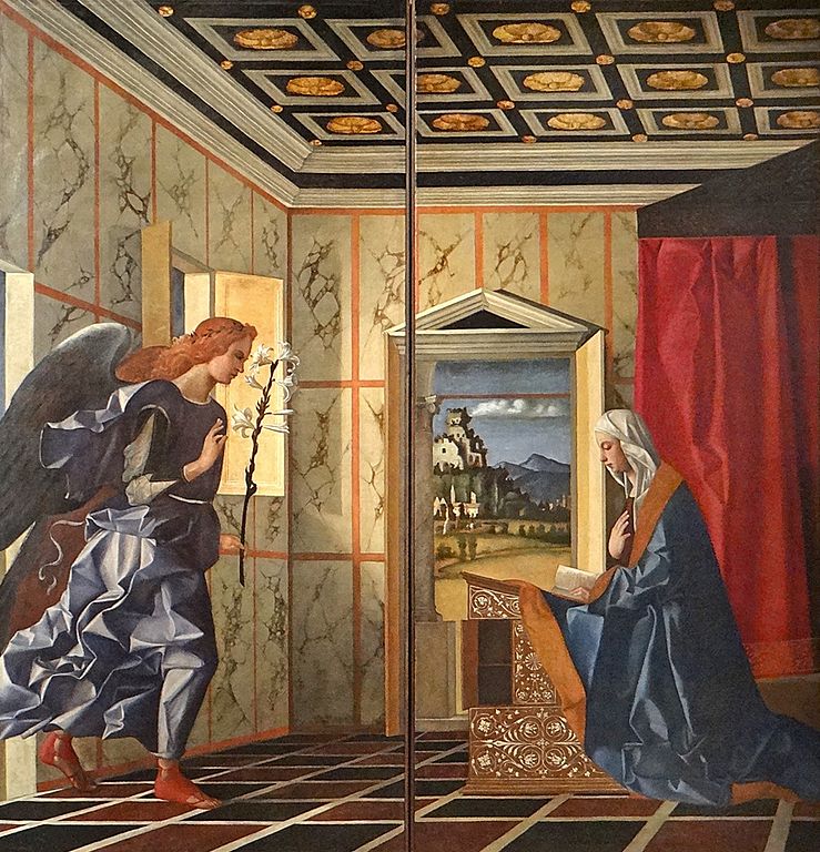 Ange et Vierge de l'Annonciation de Giovanni Bellini à l'Accademia de Venise)