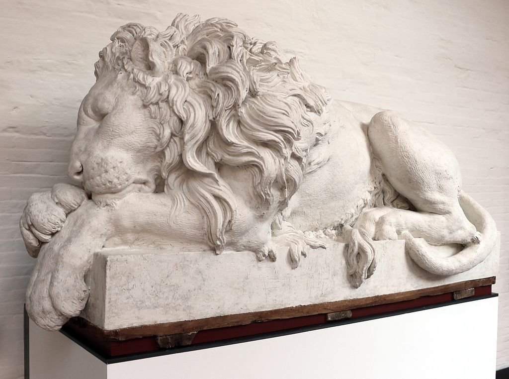 Sculpture de lion pour le monument funéraire de Clemente XIII de Antonio Canova au musée de la Gallerie dell'accademia à Venise