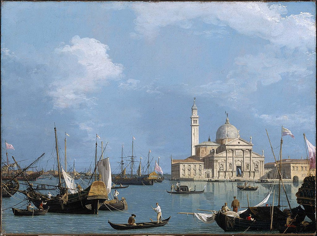 Art à Venise : Vue sur l'ile de San Giorgio Maggiore depuis Saint Marc par Canaletto.