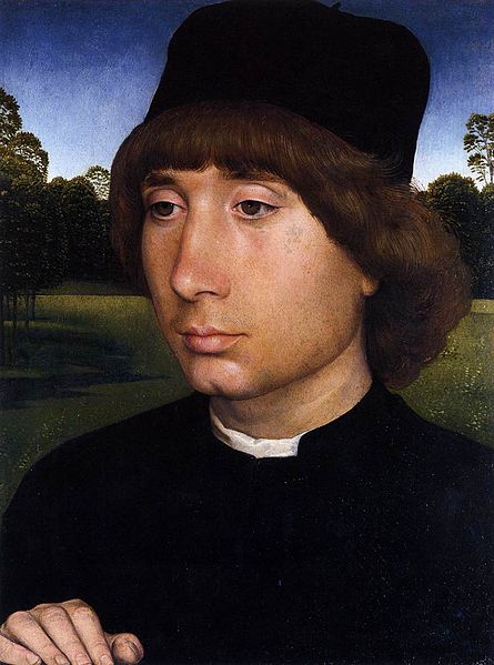 Portrait of a Young Man before a Landscape de Hans Memling au musée de la Gallerie dell'accademia à Venise