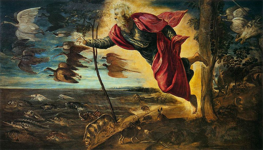 La création des animaux de Jacopo Tintoretto au musée de la Gallerie dell'accademia à Venise