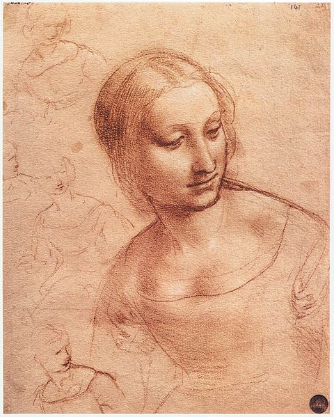Dessin de Leonardo da Vinci au musée de la Gallerie dell'accademia à Venise