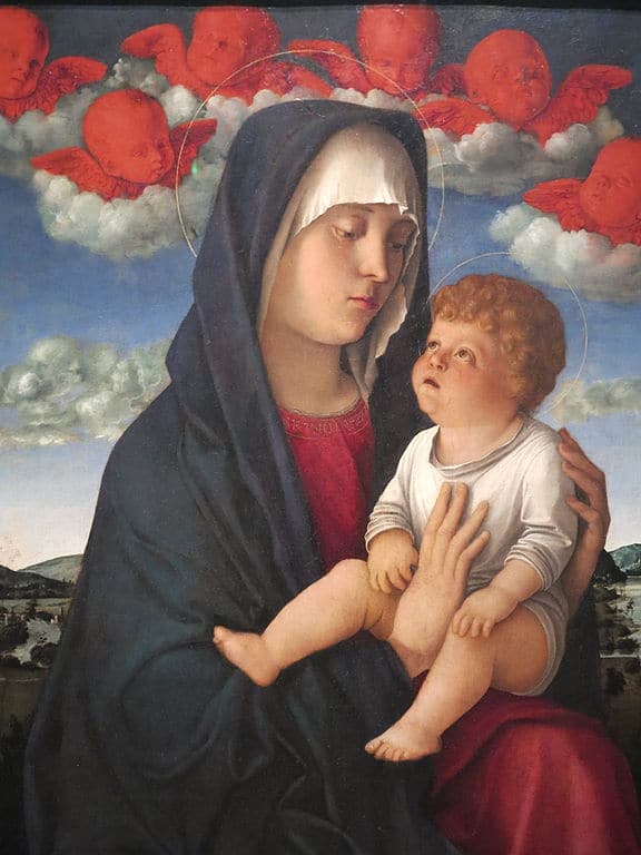 Madonna dei cherubini rossi de Giovanni Bellini au musée de la Gallerie dell'accademia à Venise