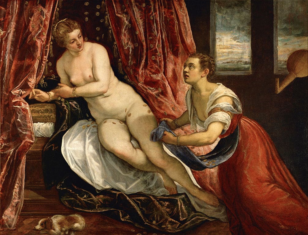 La courtisane Veronica Franco prêtant son corps à "Danaé" de Tintoret