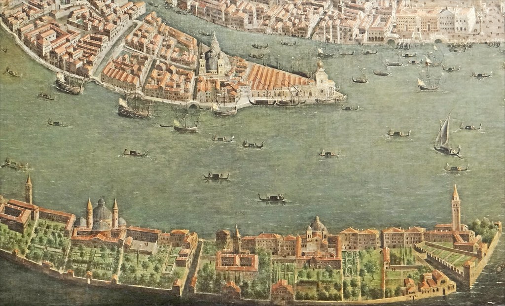 Carte de l'île de Giudecca à Venise au 17e siècle.