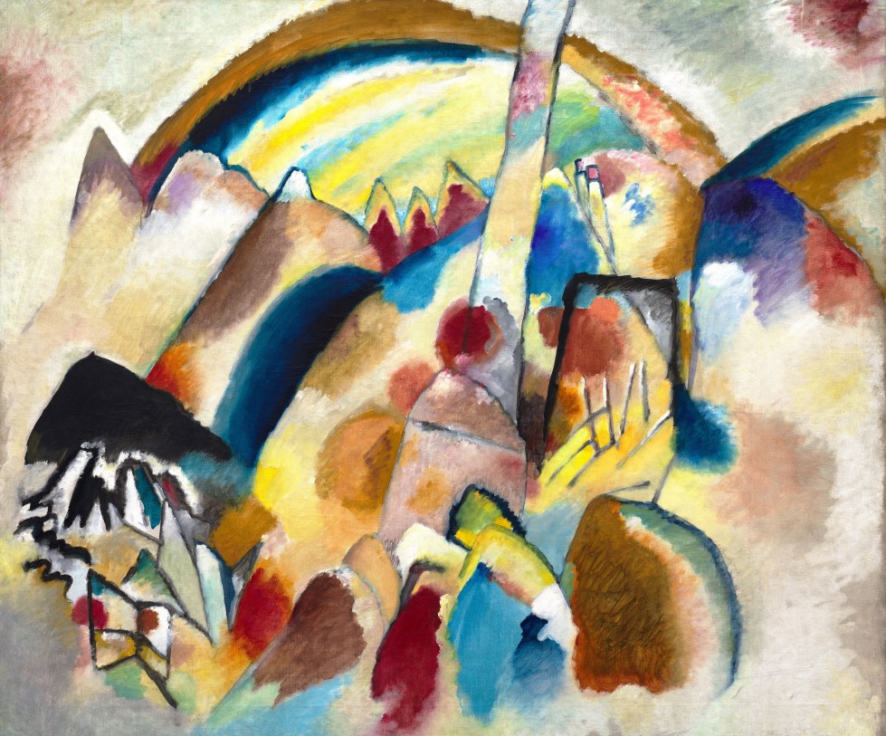 Tableau de Vassily Kandinsky "Landscape With Red Spots" (1913) au musée Collection Peggy Guggenheim à Venise