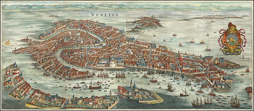 Histoire : Carte de Venise en 1636 de Matthäus Merian.