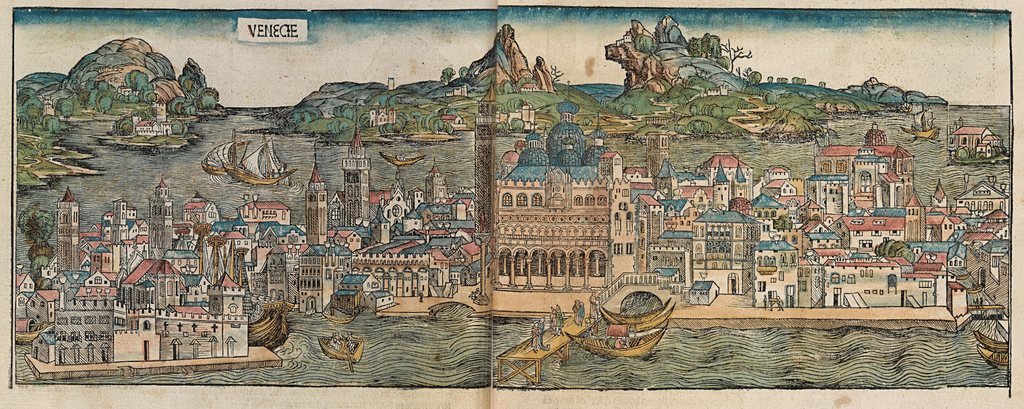 Vue panoramique de Venise en 1493 par Hartmann Schedel.