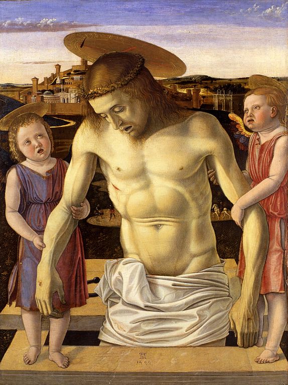 Musée Correr à Venise : Christ mort supporté par deux anges, peinture de Giovanni Bellini.