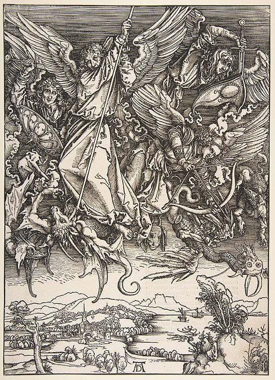 Musée Correr à Venise : Saint Michel combattant le dragon, de l'Apocalypse, Albrecht Dürer (1511).