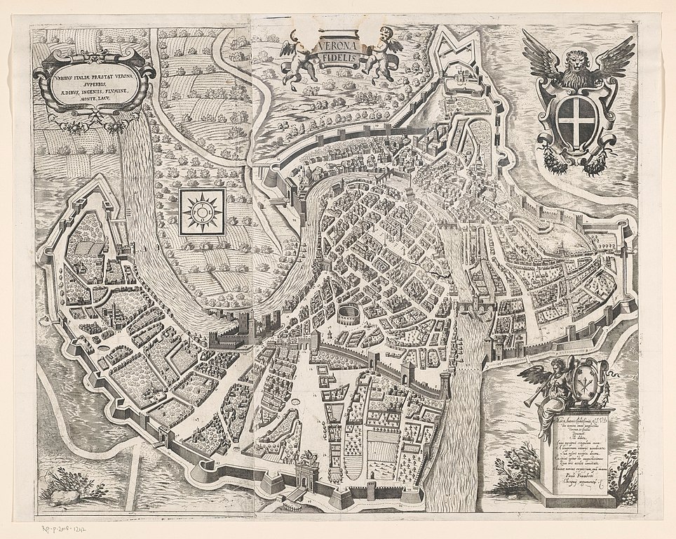 Carte de Vérone et ses fortifications en 1648.
