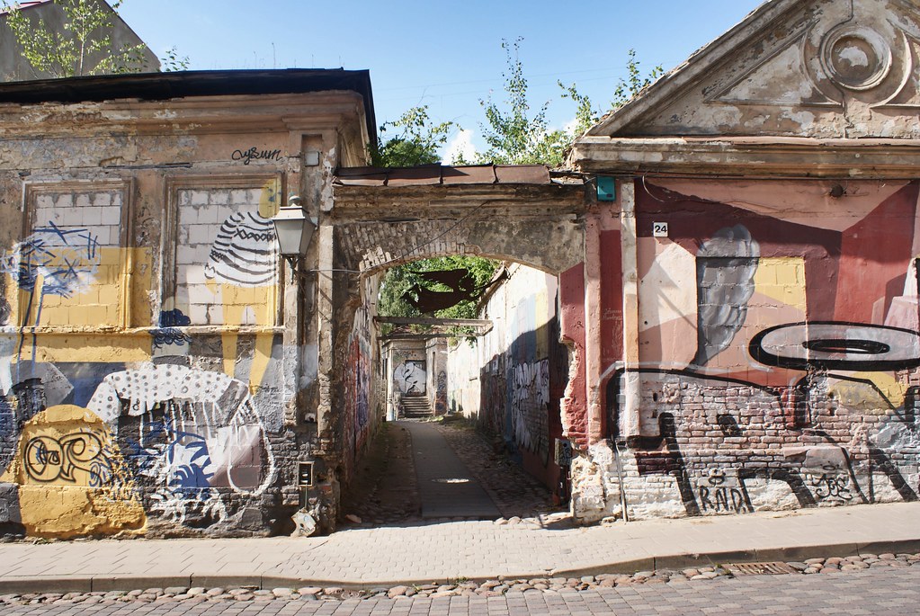 Street art de la République d’Uzupis à Vilnius.