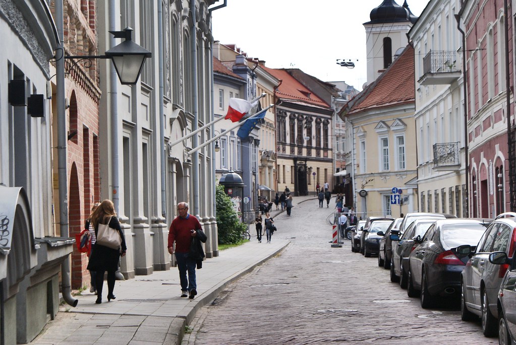 Dans le quartier de la Vieille Ville de Vilnius.