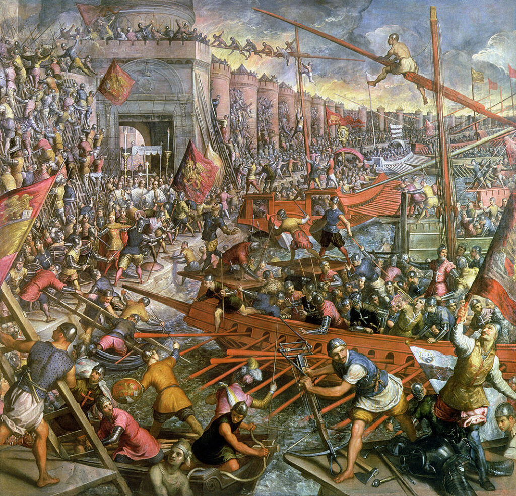 Prise de Constantinople lors de la 4e croisade par Tintoret.