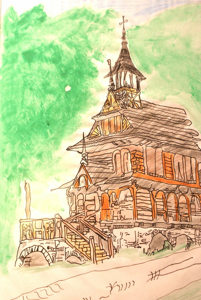 Chapelle Jaszczurka à Zakopane sur un dessin de Wiktoria Karpiel (15 ans).