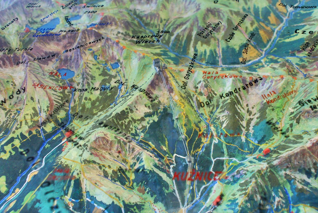 Carte en 3D des Tatras dans les Carpates près de Zakopane.